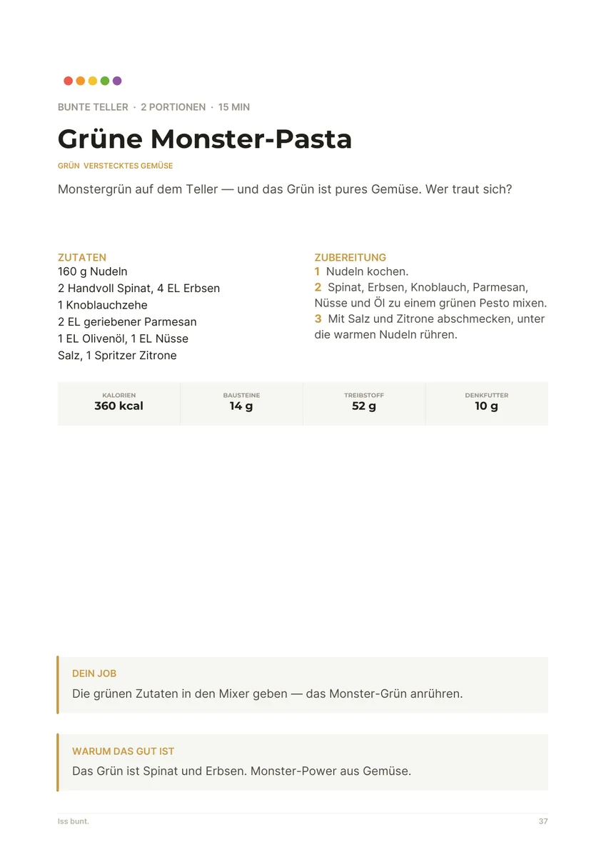 Grüne Monster-Pasta